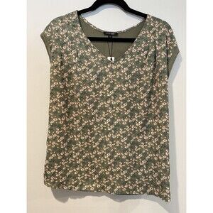 NEW Stitch Fix Top Women Small Green Ditsy Floral Lightweight Stretch Cottage
